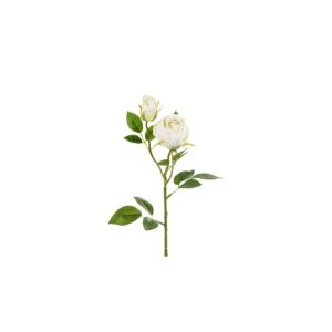 Artificial Flower – Rose with two buds, 55 cm, Light cream