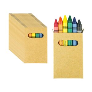 Partituki 50 Sets de Crayons de Couleur pour Enfants Chacun avec 4 Mini Crayons Les Cadeaux de Mariage avec 1 Frisbee Idéal pour Les Sacs de Fête et Les Écoles 