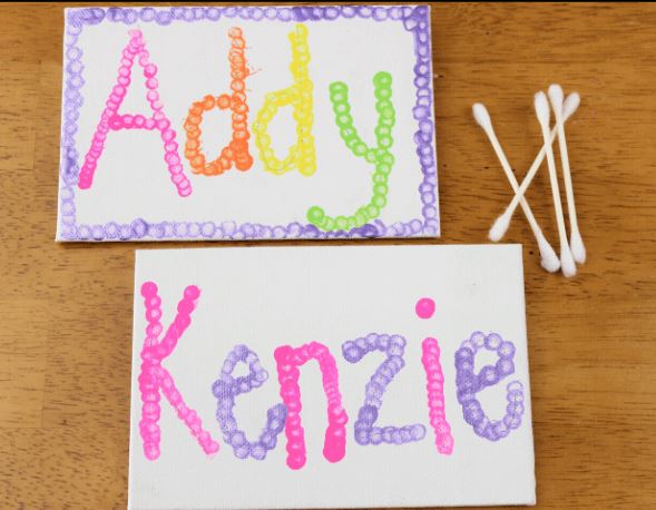 Name Art with Pointillism - Fun Activities with Kids